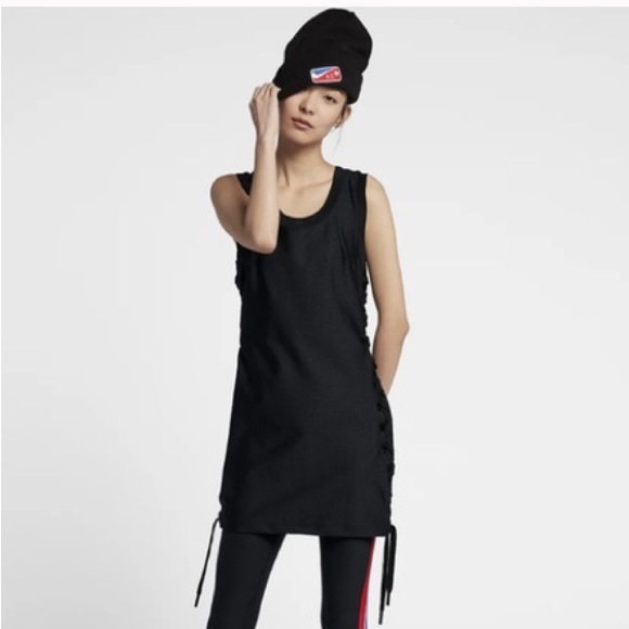 Nike Lab x Ricardo Tisci Black Mesh Lace Up Tank Dress Size Small - Picture 3 of 12